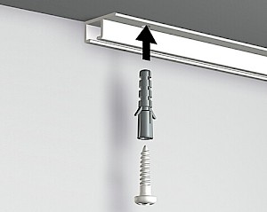 Csavar plafonsínhez fehér